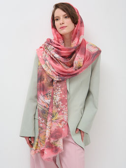 Большой красивый палантин. Рисунок нанесен вручную.ШЕЛК ВИСКОЗА ХЛОПОК - Tantino фото 6