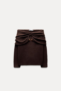 KNIT OFF-THE-SHOULDER SWEATER - Zara фото 5