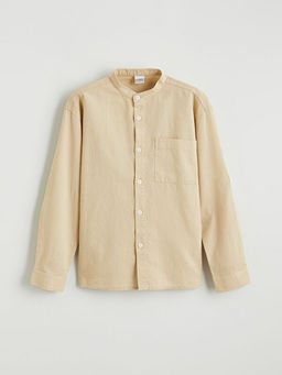 Hakim Yaka Keten Kar???ml? Erkek ?ocuk G?mlek