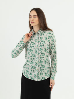 Рубашка с длинным рукавом,полуприлегающего силуэта