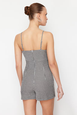 TRENDYOLMILLA Yesil Kareli Pencere Detayl? Ask?l? Mini Dokuma Tulum TWOSS22TU0277  фото 21