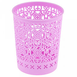 "Домашняя мода" Корзина пластмассовая для хранения "Марокко" д9,8см h12см, матовый пластик, цвет - сиреневый (Китай)