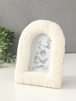 Фоторамка МДФ, иск. мех 10х15 см "Плюш. Арка" белая 21,5х16,5х2 см