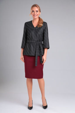 Костюм Gamma & Gracia 406 марсала темно-серый полоска