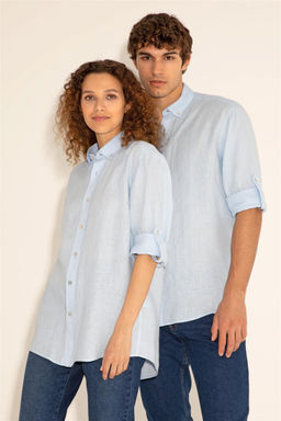 Мужская голубая рубашка с длинным рукавом - U.s. polo assn фото 8