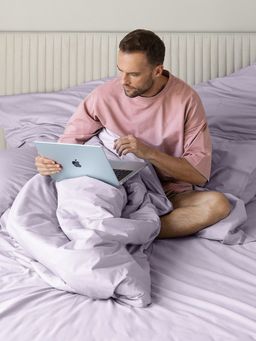 Постельное белье Моноспейс 2сп Max + 4 наволочки, сиреневый