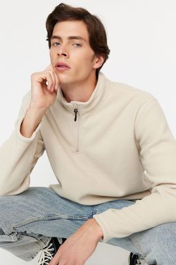 TRENDYOL MAN Siyah Regular/Normal Kesim Dik Yaka Fermuarl? Anti-pilling Polar Sweatshirt TMNAW23SW00395 - Trendyolmilla фото 2