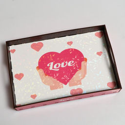 Поднос с ручками Love, сердечко, деревянный, 30х20х4,5см - Дарим Красиво фото 2