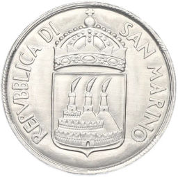 Монета 10 лир 1973 года Сан-Марино