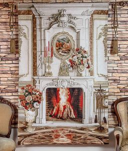 Камин (осень) - гобеленовое панно