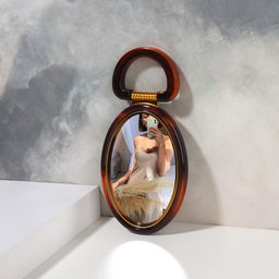 Зеркало настольное, с увеличением х2, двусторонне, настенное, 10.5×20 см, (8×12 см), цвет янтарный