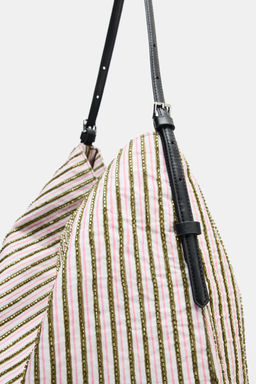 BOLSO SHOPPER APLIQUES BRILLOS / Rosa - Zara фото 5