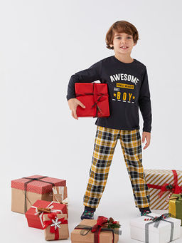 Bisiklet Yaka Bask?l? Uzun Kollu Erkek ?ocuk Pijama Tak?m? - Waikiki фото 2