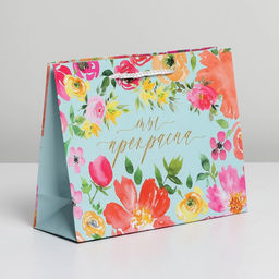 Цена за 2 шт. Пакет подарочный ламинированный, упаковка, Beautiful, MS 23 х 18 х 8 см