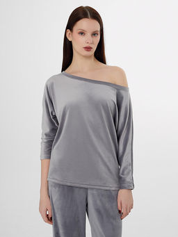 Комплект домашний женский велюровый серый