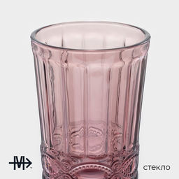 Стаканы Magistro «Ла-Манш», 350 мл, 8×12.5 см, набор 6 шт., стекло, розовые