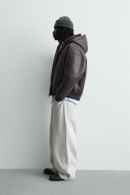 DOUBLE-FACED LEATHER EFFECT JACKET - Zara фото 3