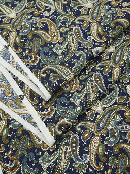 Импорт. хлопок Восточные огурчики на чернильно-синем, ш.1.48 м, хл-100%, 110гр/м.кв - Купава фото 5