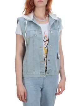 803 BLUE/BLACK Джинсовый жилет женский (100% хлопок) - Фабричный китай фото 39