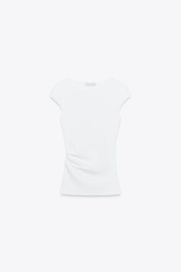 RIBBED DRAPED TOP - Zara фото 3