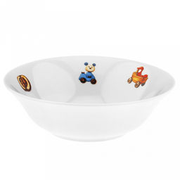 Набор посуды фарфоровый "Мишутка" 3 предмета: тарелка мелкая д175мм гладкий край, салатник д360мм, кружка 210мл, форма "Глория", подарочная упаковка (Россия)