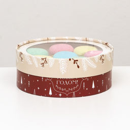 Коробка подарочная новогодняя с окном «С Новым годом» 18×18×6 см