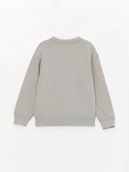 Bisiklet Yaka Bask?l? Uzun Kollu Erkek ?ocuk Sweatshirt - Waikiki фото 2