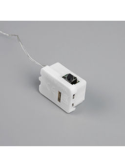 Гирлянда «Нить» 2 м роса. IP20, нить серебристая, 20 LED, 4.6 В, AG13x3 (в комплекте), 3 режима, свечение красное