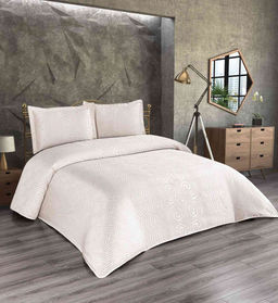 Покрывало EFOR Pique Bedspread NIDA (240*260) с наволочками кремовый KREM