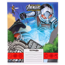 Цена за 10 шт. Тетрадь 24 листа, Личности, 5 видов МИКС, клетка, мелованная бумага, Мстители - Marvel фото 24