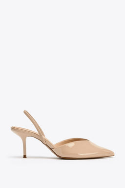PATENT-EFFECT SLINGBACK HEELS - Zara фото 8