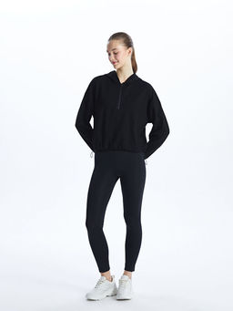 D?z Uzun Kollu Oversize Kad?n Hoodie
