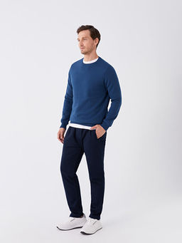 Bisiklet Yaka Uzun Kollu Erkek Kal?n Sweatshirt