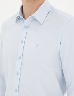 Рубашка Pierre Cardin Slim Fit с длинным рукавом светло-голубая