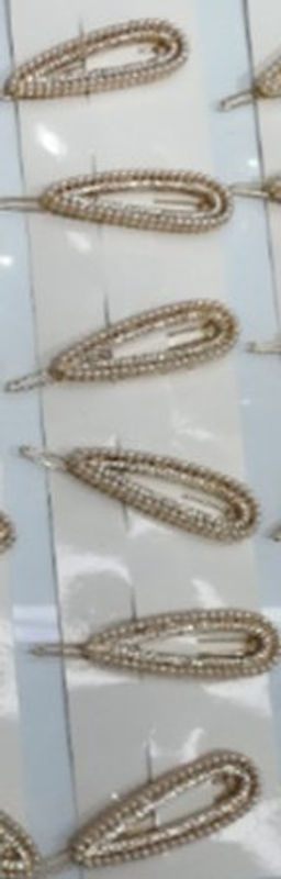 Заколка-зажим для волос 7 см / GTK-28 /уп 12/стразы/жемчуг - Галеонтрейд фото 2