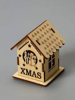 Ёлочная игрушка Домик со снеговиком, 6х4.5х4.5 см, от батареек, свечение тёплое белое - Luazon lighting фото 4