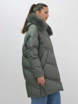 Пальто куртка зимнее утепленное с мехом и капюшоном Бренд: Visdeer  фото 4