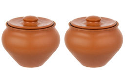 Набор 2 горшков 0,9 л 14,5*14,5*12,5 см TerraCotta с крышкой для запекания терракота