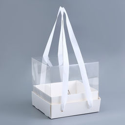 Коробка для торта с прозрачной крышкой, белая, 17×17×15 см