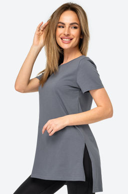 Женская удлиненная футболка с разрезами Happyfox