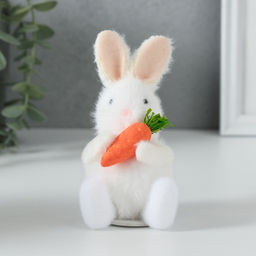 Фигурка Зайка с морковкой, 6.5?6.8?11.7 см