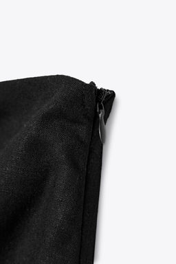ASYMMETRIC CUT-OUT MIDI DRESS WITH LINEN BLEND - Zara фото 7