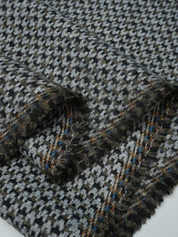 Шерсть пальтово-костюмная Твид Букле цв.серый/хаки, ш.1.55м, шерсть-50%, п/э-50%, 460гр/м.кв - Купава фото 16