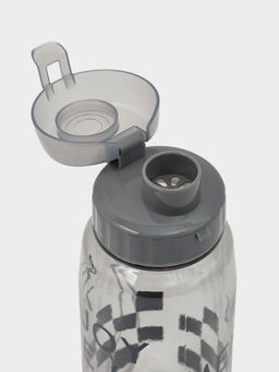 Ланч-бокс, 2 отделения, 2 яруса, с вилкой и ложкой, бутылкой 500мл,20х17х5,5 см, цвет серый   109495