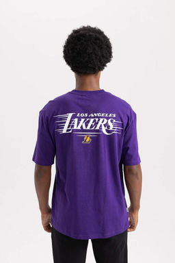 DeFactoFit Футболка оверсайз с круглым вырезом и короткими рукавами NBA Los Angeles Lakers  фото 6