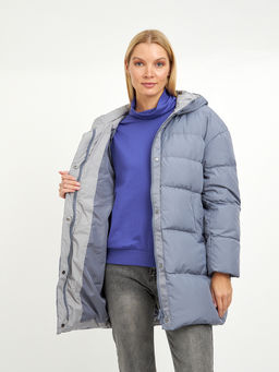 Пуховик женский с капюшоном, нап-ль:пух, перо - Glenfield фото 6