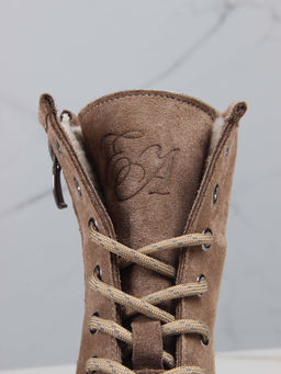 Ботинки 329.21153bе. серо коричневый замша/Байка