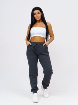 Брюки женские футер 3-х нитка антрацит/меланж