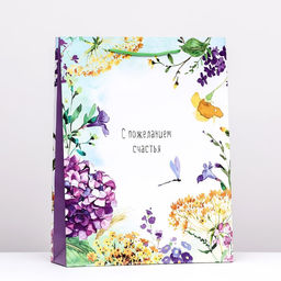 Пакет подарочный Весенние цветы, 33 х 42,5 х 10 см