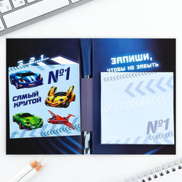 Подарочный набор Для крутых идей, блок бумаги 30 л, ручка синяя паста 1.0 мм и 5 шт. наклеек - Artfox фото 3